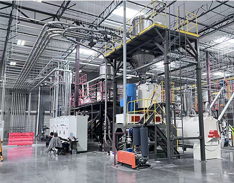 SPC の床の生産ラインのための自動供給の重量を量る混合の運搬システム